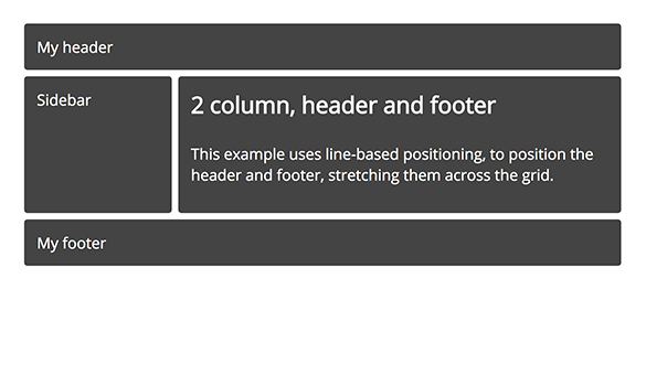 Screenshot of Header, 2 col, footer